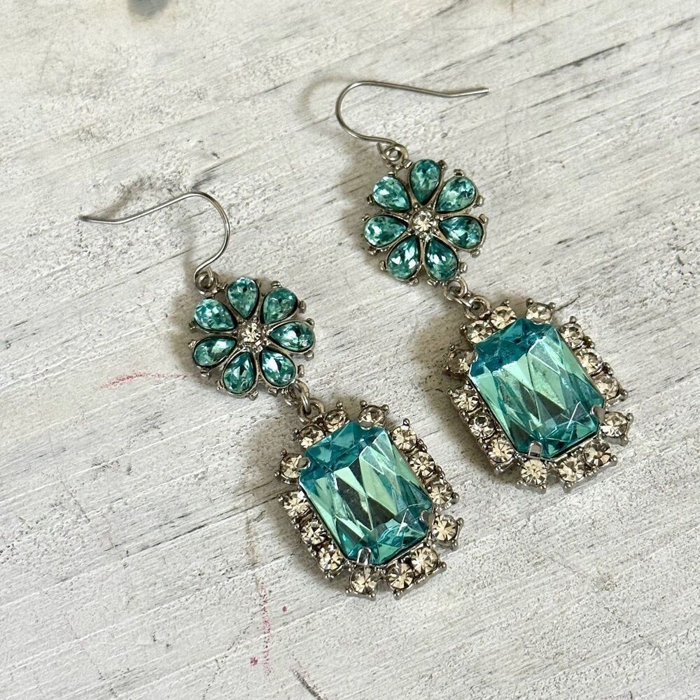 Blue rhinestone blue drop Earrings